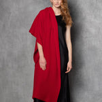 luxury large cashmere wrap in  red
