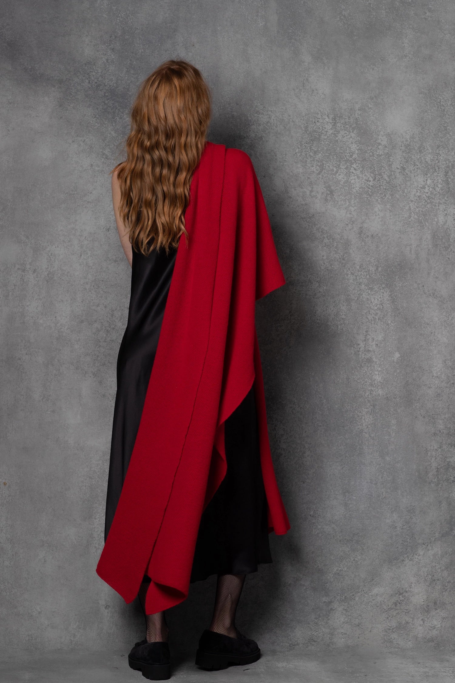 luxury large cashmere wrap in red