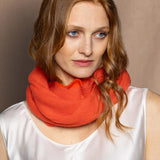 cashmere snood infinity scarf in bright orange
