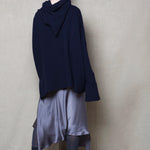 luxury cashmere oversized sweater in navy blue