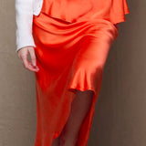 Síoda Asymmetrical Silk Skirt | Orange