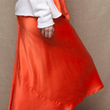 Síoda Asymmetrical Silk Skirt | Orange