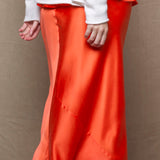 Síoda Asymmetrical Silk Skirt | Orange