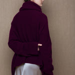 Oversized Cashmere Sweater in Burgundy