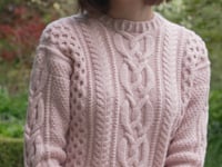 Cashmere Aran Irish Sweater in Pink Video