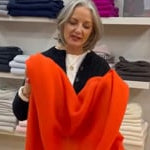 Video of Large Cashmere Wrap Scarf in Orange 