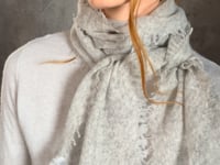 light luxury cashmere scarf in light grey video