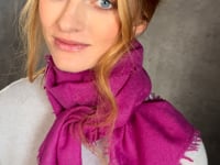 light luxury cashmere scarf in bright pink video