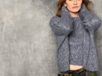 cropped luxury cashmere sweater in blue and grey video