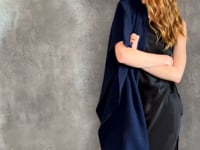 luxury large cashmere wrap in navy blue video