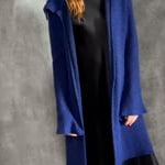 Cashmere Lace Long Cardigan in bright blue video