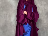 oversized cashmere cardigan coat in berry video