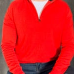 Men's Zip Cashmere Sweater in Orange video