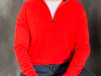 Men's Zip Cashmere Sweater in Orange video