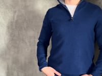 Men's Zip Cashmere Sweater in blue video