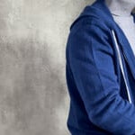 Men's luxury cashmere hoodie sweater in blue video