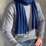 luxury men's cashmere scarf in blue video