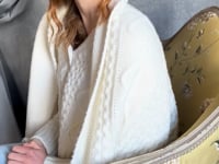 Video of Cashmere Aran Throw Blanket in Cream