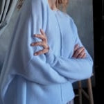 Video of Oversized Cashmere Swing Sweater in Pale Blue
