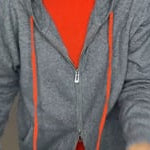 unisex cashmere hoodie in grey and orange video