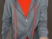 unisex cashmere hoodie in grey and orange video