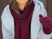 cashmere scarf, beanie hat and gloves in burgundy video