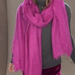 lightweight cashmere shawl in hot pink video