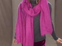 lightweight cashmere shawl in hot pink video