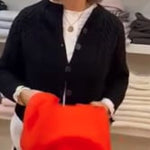 Video of Large Cashmere Wrap Scarf in Orange 