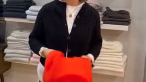 Video of Large Cashmere Wrap Scarf in Orange 