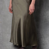 100% Silk Skirt in Green