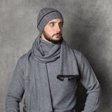 luxury men's cashmere scarf in grey