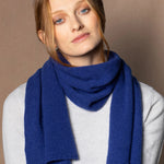 luxury cashmere scarf in bright blue