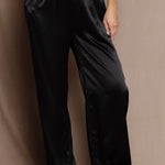 black silk pants