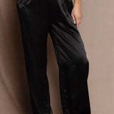 black silk pants