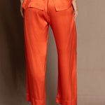 Pure 100% Silk Trousers in Orange