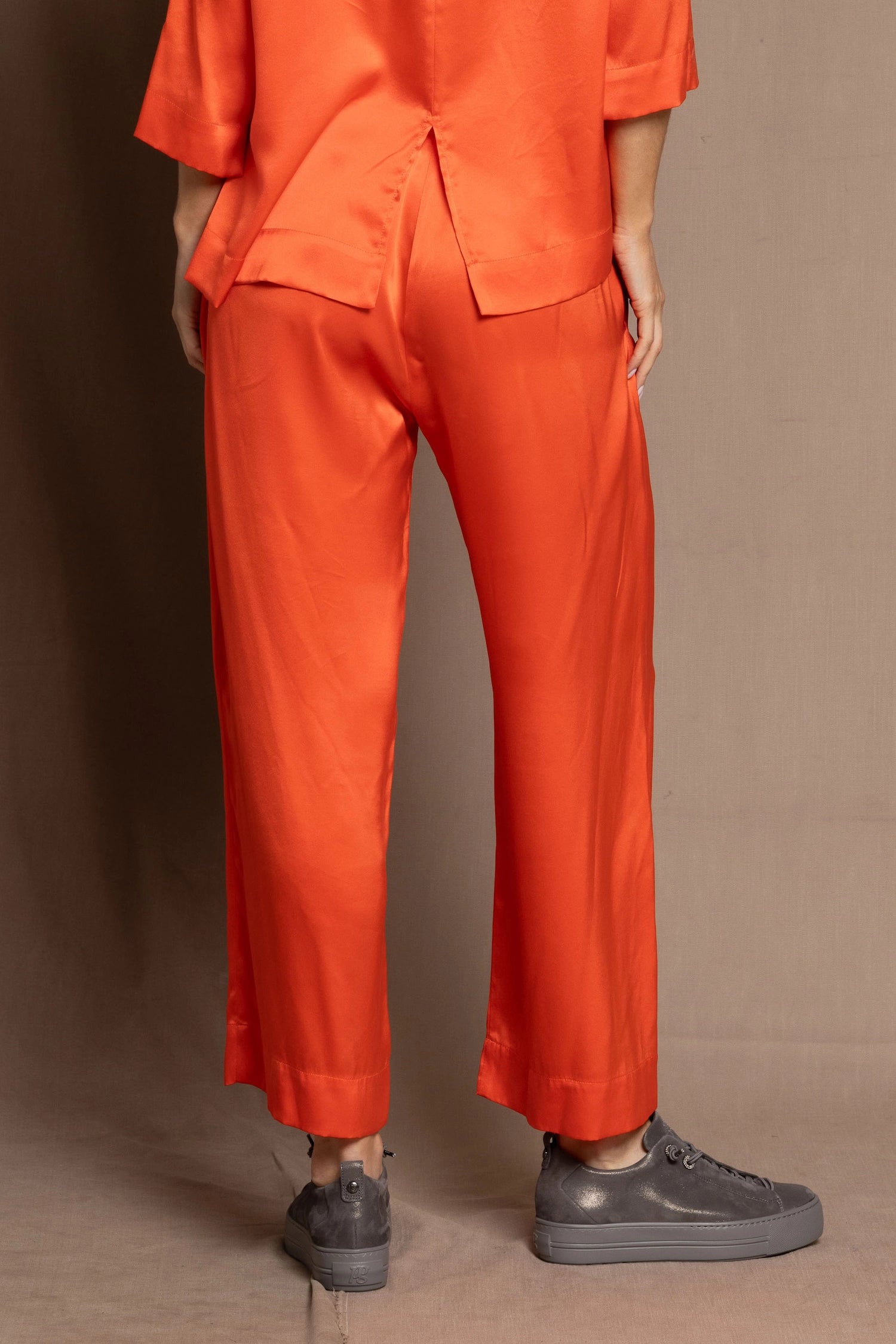 Pure 100% Silk Trousers in Orange