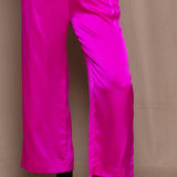 Pure 100% Silk Trousers in Bright Pink