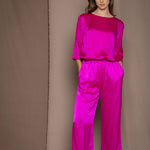 Pure 100% Silk Trousers in Bright Pink