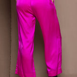 Pure 100% Silk Trousers in Bright Pink