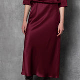 Síoda Flare Silk Skirt | Dark Maroon