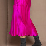 Pure Silk Skirt in Bright Pink