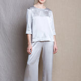 Síoda Bracelet Sleeve Silk Top | Silver