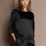 silk top in black