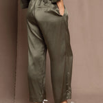 Pure 100% Silk Trousers in Green