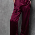Luxury Silk Trouser Pants in maroon