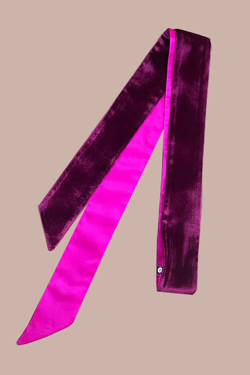 Luxury Silk Velvet Belt in Pink