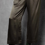 Pure 100% Silk Trousers in Green