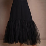 Tulle Slim Skirt | Black