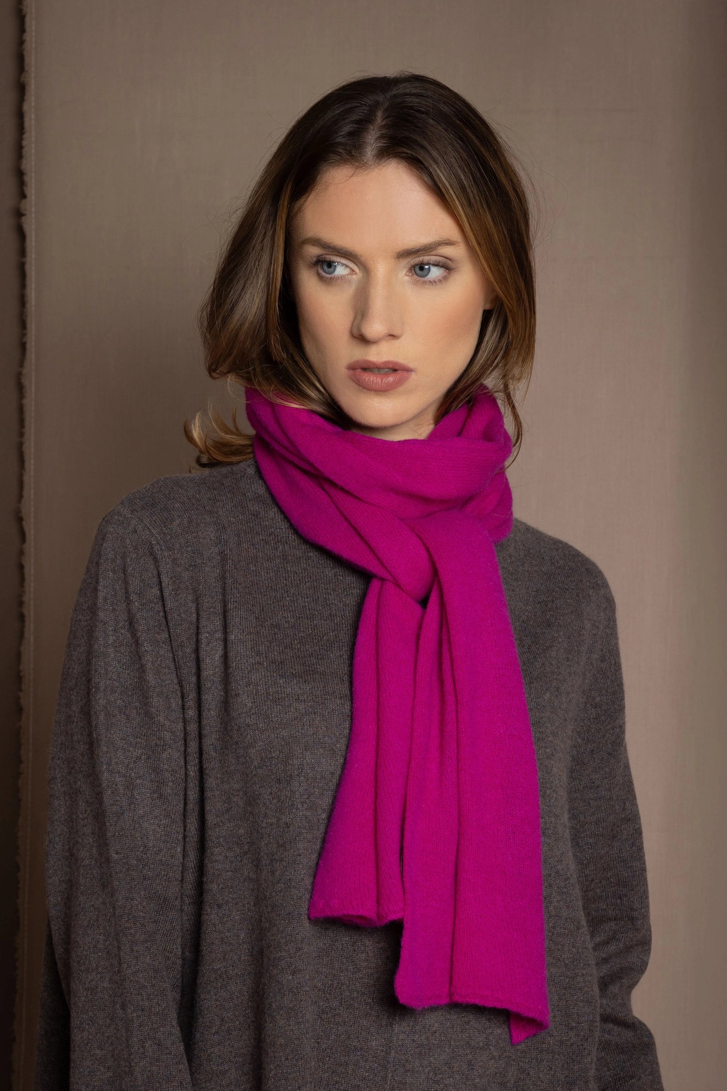 cashmere scarf hot pink